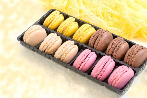 Different macaroon in box — Stock Photo, Image