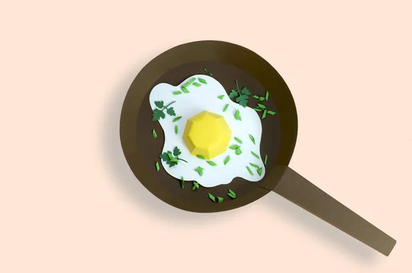 종이에 달걀이 실제의 물체입니다 유행하는 최소한의 예술적 — 스톡 사진