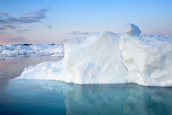 Regiões Polares Terra Icebergs Várias Formas Tamanhos Mudanças Climáticas Crescimento — Fotografia de Stock