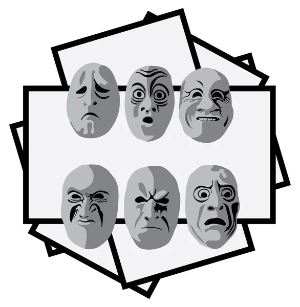 Maskentheater-Emotionen — Stockvektor