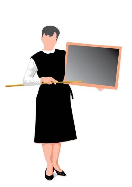 Lärare med en styrelse och en pekare — Stock vektor