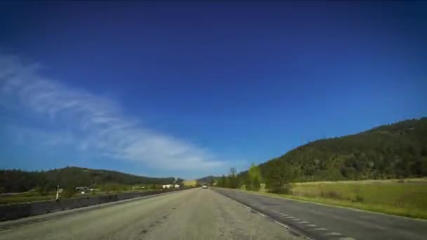 Rijden Van Missoula Naar Coeur Dalene Een Zonnige Lentemorgen — Stockvideo