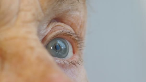 Primer Plano Cara Los Ojos Mujer Mayor Años — Vídeo de stock