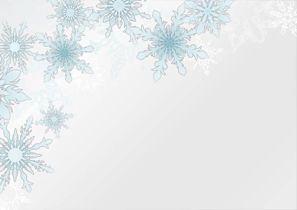 Frostiges Schneeflockenmuster Auf Weißem Hintergrund — Stockvektor