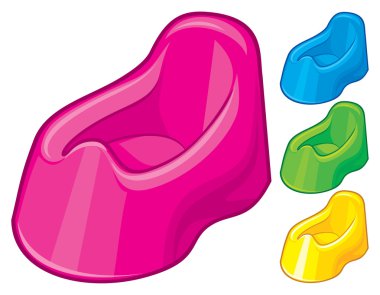 baby plastic potty set clipart