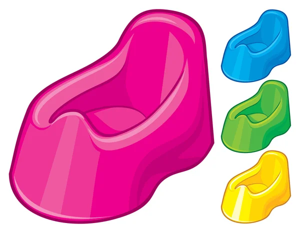 Baby plastic potty set — Stock Vector