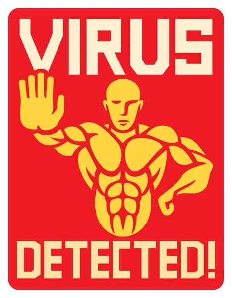 Virus detectado icono — Vector de stock