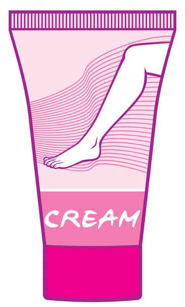 Tube crème jambe et pied — Image vectorielle