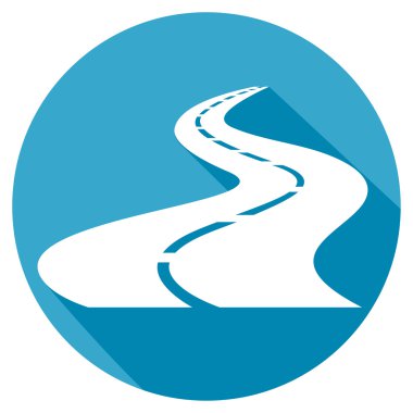 dolambaçlı yol düz simgesi  