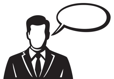 adam boş konuşma balonu 