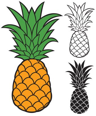 Ananas Meyve Icons set
