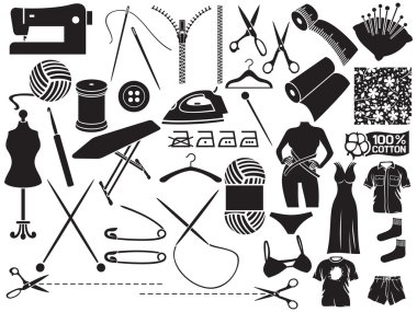 dikiş ve terzi Icons set