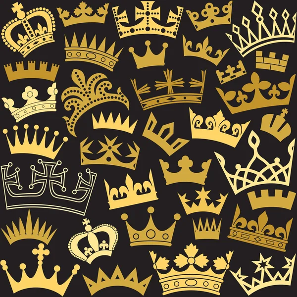 Crowns seamless pattern — Stock Vector