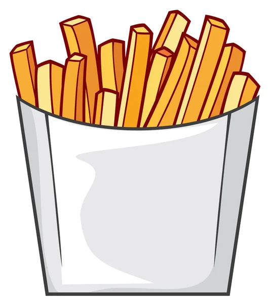 Papas fritas en caja de papel — Vector de stock