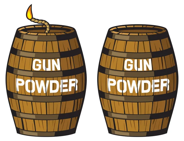 Gun powder barrels — Stock Vector