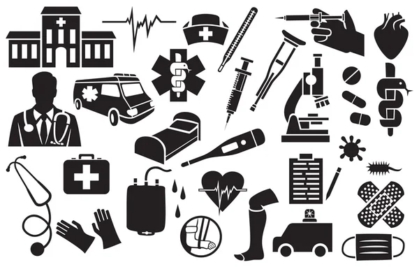 Set van medische en gezondheidsdiensten pictogrammen — Stockvector