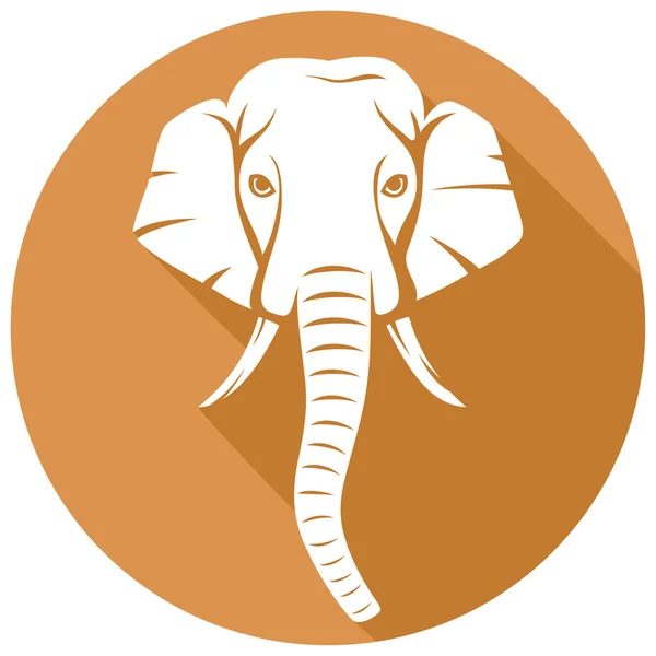 Cabeza de elefante indio icono plano — Vector de stock