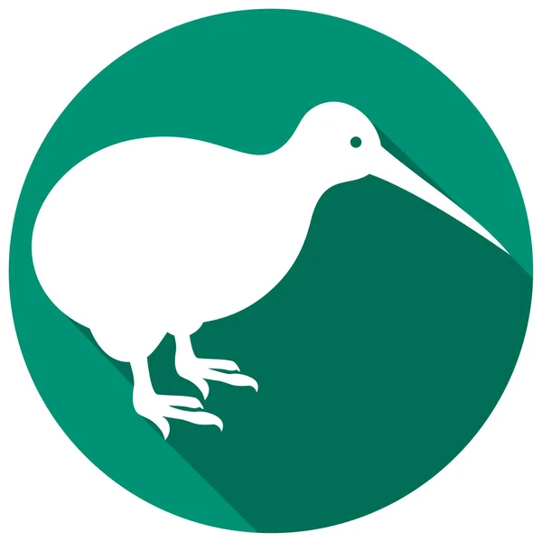 Kiwi pássaro plana ícone —  Vetores de Stock
