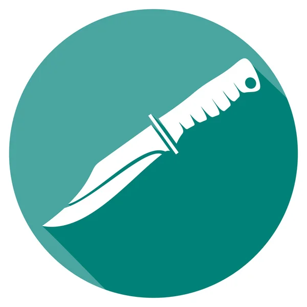 Cuchillo militar icono plano — Vector de stock