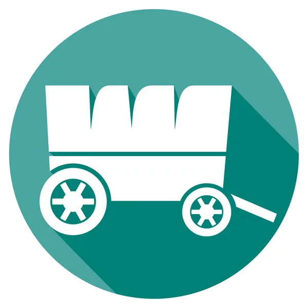 Old horse wagon flat icon — Stock Vector