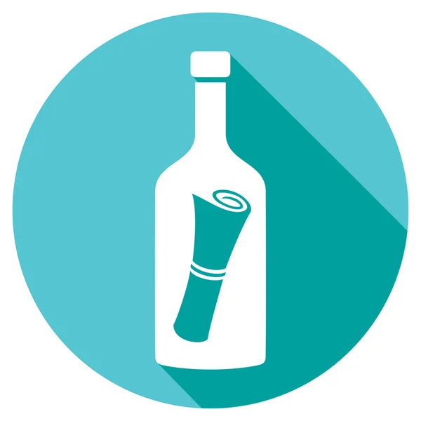 Bericht in platte fles-pictogram — Stockvector