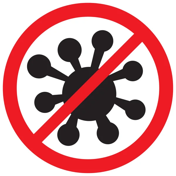 Aucune icône de signe de bactérie — Image vectorielle