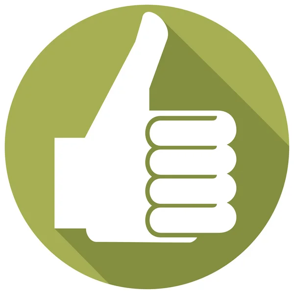 Thumbs up ikon flat sign - Stok Vektor