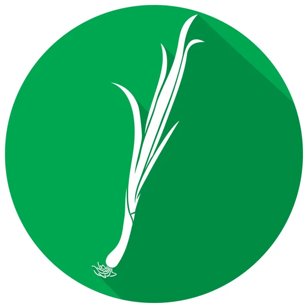 Icono plano de cebolla verde fresca — Vector de stock