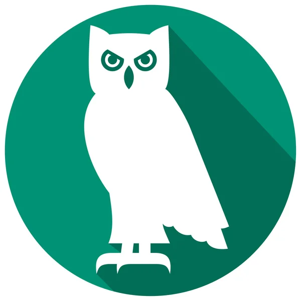 Bird owl flat icon — Stock Vector
