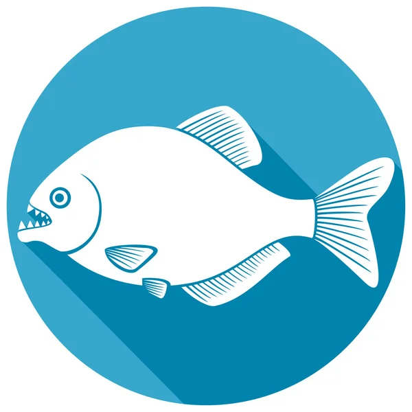 Piranha pesce icona piatta — Vettoriale Stock