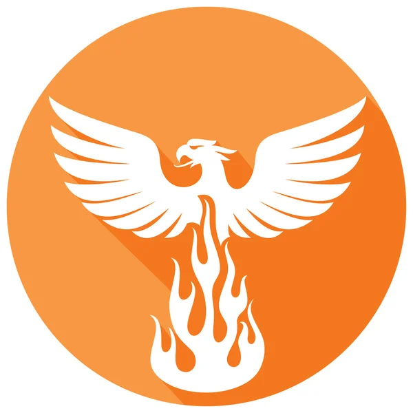 Phoenix bird platte pictogram — Stockvector