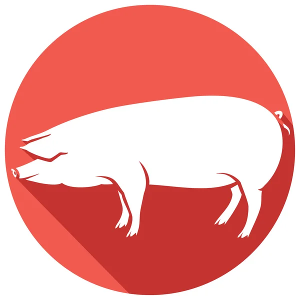 Świnia zwierząt płaskie ikona — Wektor stockowy