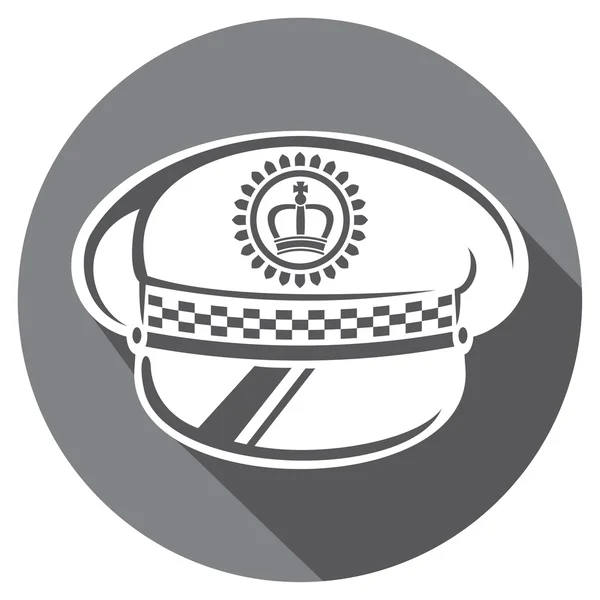 Police hat flat icon — Stock Vector