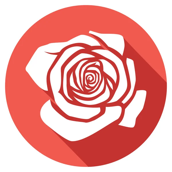 Flor rosa icono plano — Vector de stock