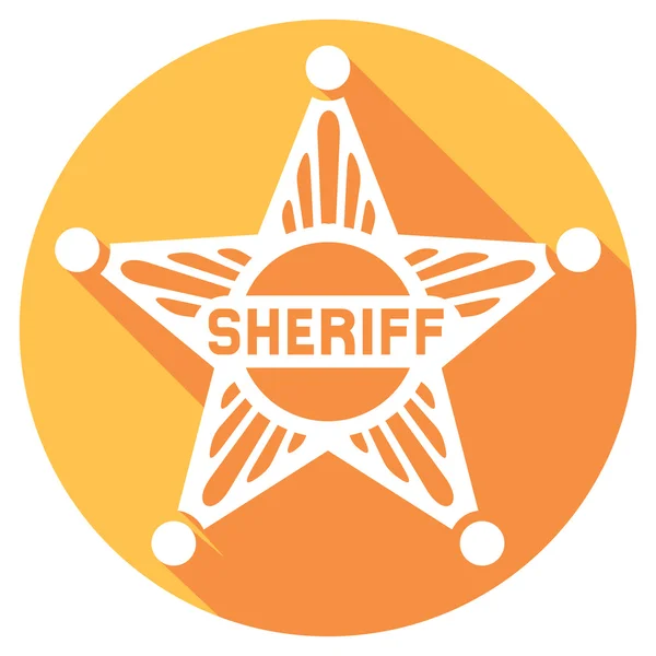 Sheriff star flat icon — Stock Vector