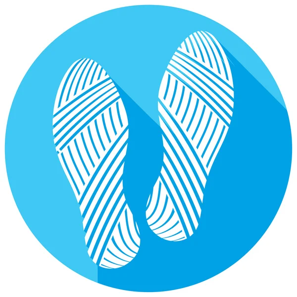 Sohle Schuhe Abdrücke flache Symbol — Stockvektor