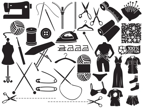 Sewing and tailor icons set Royalty Free Stock Illustrations