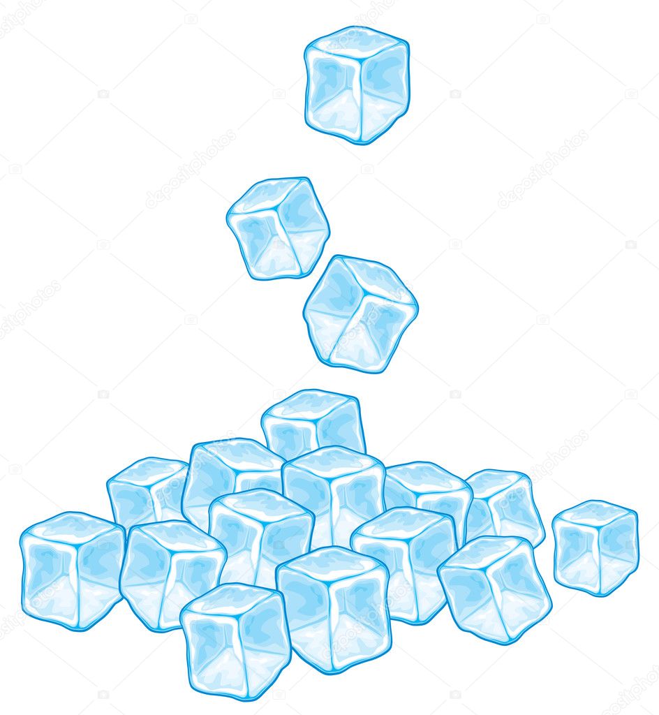  falling blue ice cubes 