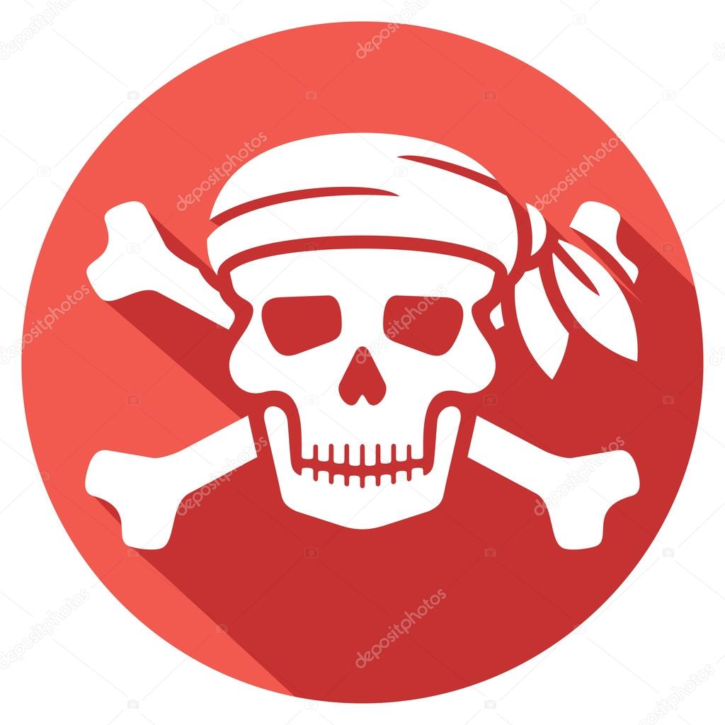 pirate skull with red bandanna 