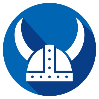 Viking kask düz simgesi