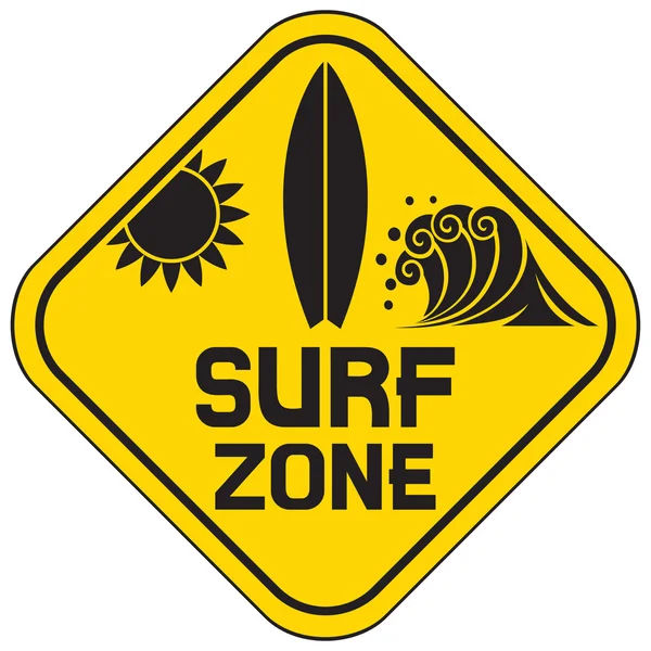 Sinal de zona de surf — Vetor de Stock
