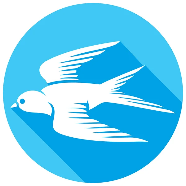 Swallow kuş düz simgesi — Stok Vektör
