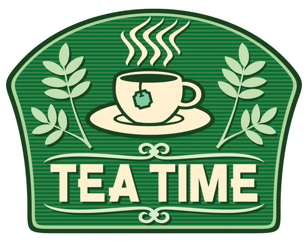 Tea time label — Stock Vector