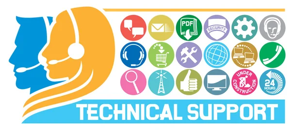 Customer service and technical support icons — Stock Vector