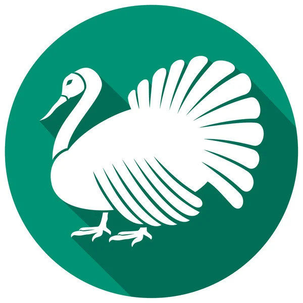 Turkije vogel platte pictogram — Stockvector