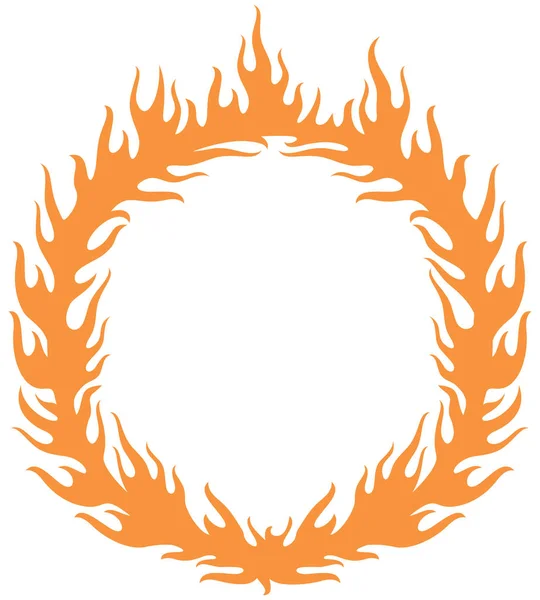 燃えるようなリング燃焼 (火のベクトル図にフープ) — ストックベクタ