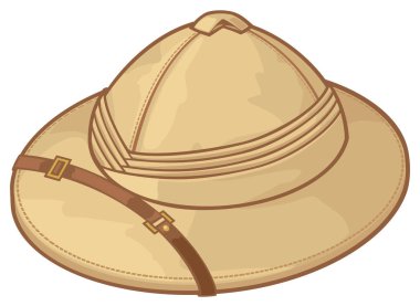 safari hat vector illustration (pith helmet) clipart