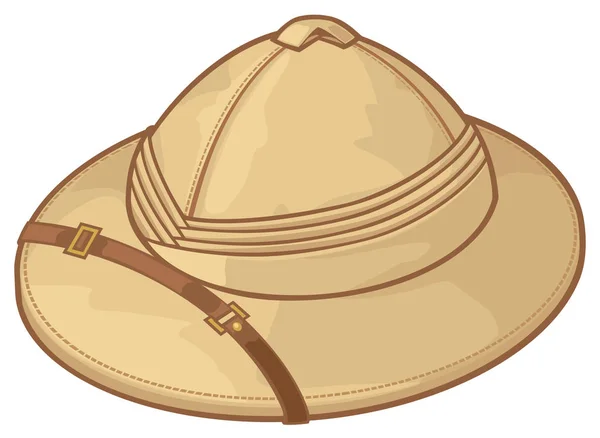 Safari hat vector illustration (pith helmet) — Stock Vector