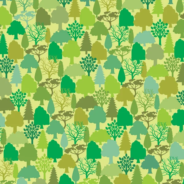 Patrón sin costura con árboles vector ilustración — Archivo Imágenes Vectoriales
