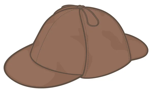 Sherlock Holmes chapéu vetor ilustração (detetive cap ) — Vetor de Stock